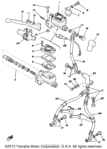 XS750E Front master cylinder - brake hose