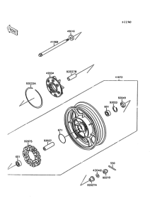 VN1500 Заднее колесо и цепь