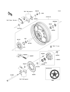 EX250 (ABS) Заднее колесо и цепь