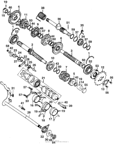 CL200 Transmission + gearshift drum