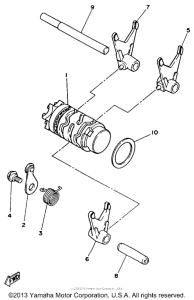 YZ125W Shift cam - fork