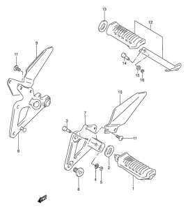 GS500 Подножки