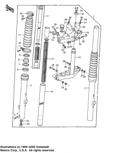 KDX175 Вилка передней оси