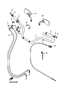 XVS1300A Рулевой рычаг и кабель