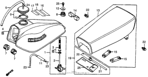 XR80 Fuel tank + seat 79-80