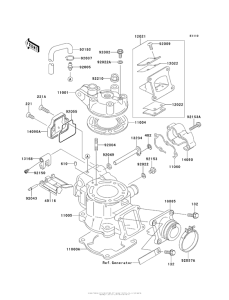 KX100 Цилиндр и головка цилиндров