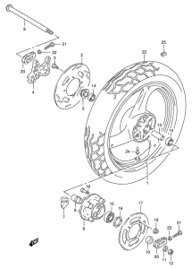 RG125 Rear wheel complete assy