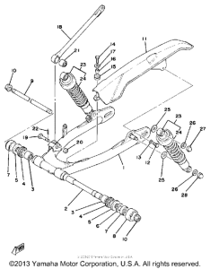 SR500F Rear arm-rear cushion-chain case