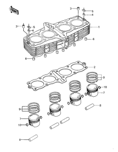 KZ750 Cylinder pistons
