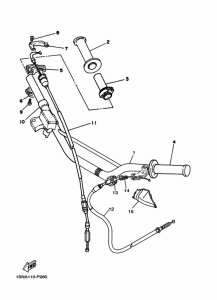 YZ85LW Steering handle & cable