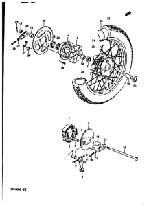 GP100 Rear wheel complete assy