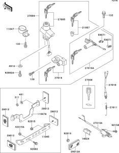 ZR750 Замок зажигания