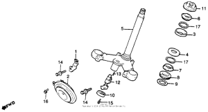 CM400 Steering stem + horn
