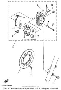 YZ80W (Motocross) Передний суппорт