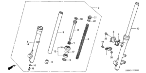 XR125 Вилка передней оси