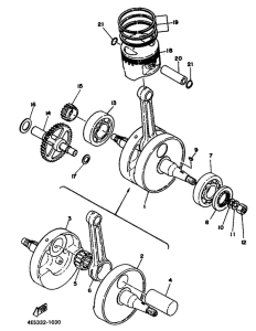 XT500 Коленчатый вал и поршни