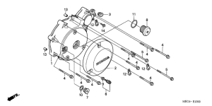 VT750CA Крышка картера левая