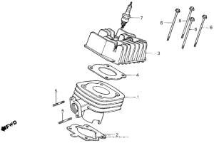 NQ50 Цилиндр и головка цилиндра