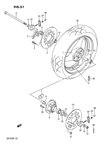 GSF400 Rear wheel complete assy