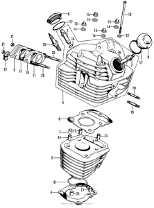 CB125S Цилиндр и головка цилиндра