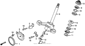 CB400 Steering stem + horn