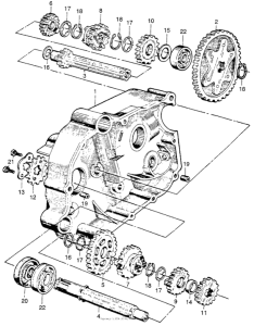 CA110 4 sp transmission + left crank crankcase (2)