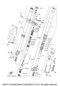 YZ125E2 Передняя вилка