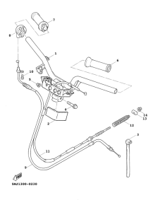 XC125FI Steering handle. cable