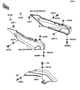 ZX1100 Боковая крышка / кожух цепной передачи