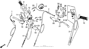 CR250R Control levers + switches + calbes