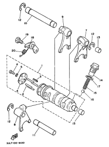 RT100K Shift cam. fork