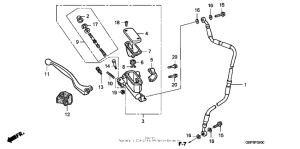 CR85R Передний главный тормозной цилиндр