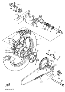 XT600KH (33KW) Переднее колесо
