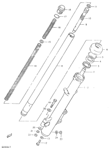GS550 Вилка передней оси