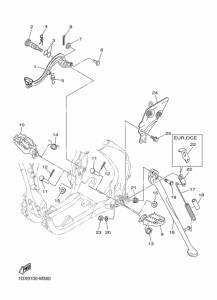 WR450F Support & repose pied