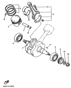 XV750 Коленчатый вал и поршни