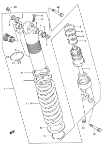RM250 Абсорбер удавный в сборе задний