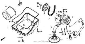 VF750S Oil filter + oil pan + oil pump