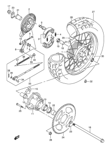 VL250 Rear wheel complete assy