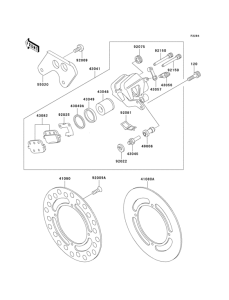 KX100 Задний тормоз