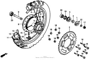 XR250R Rear wheel 84-89