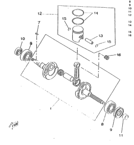 CW50RSP Коленвал и поршень