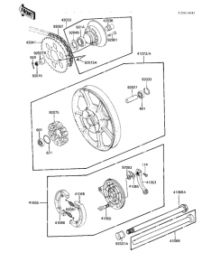 KZ550 Rear wheel / hub / brake / chain