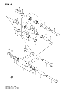 RM125 Втулки заднего рычага