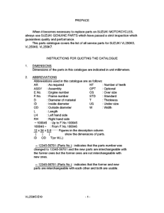 VL250 Catalog preface