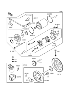 ZR250 Starter motor / starter clutch