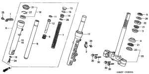 SFX50 Front fork / steering stem