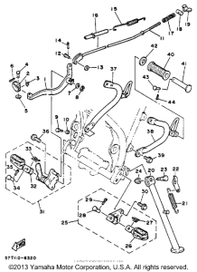 XT350AC (CA ED.) Подножка