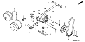XL650V Oil filter / oil pump