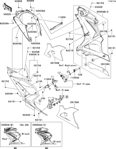 EX250 Cowling lowers(jcfa)